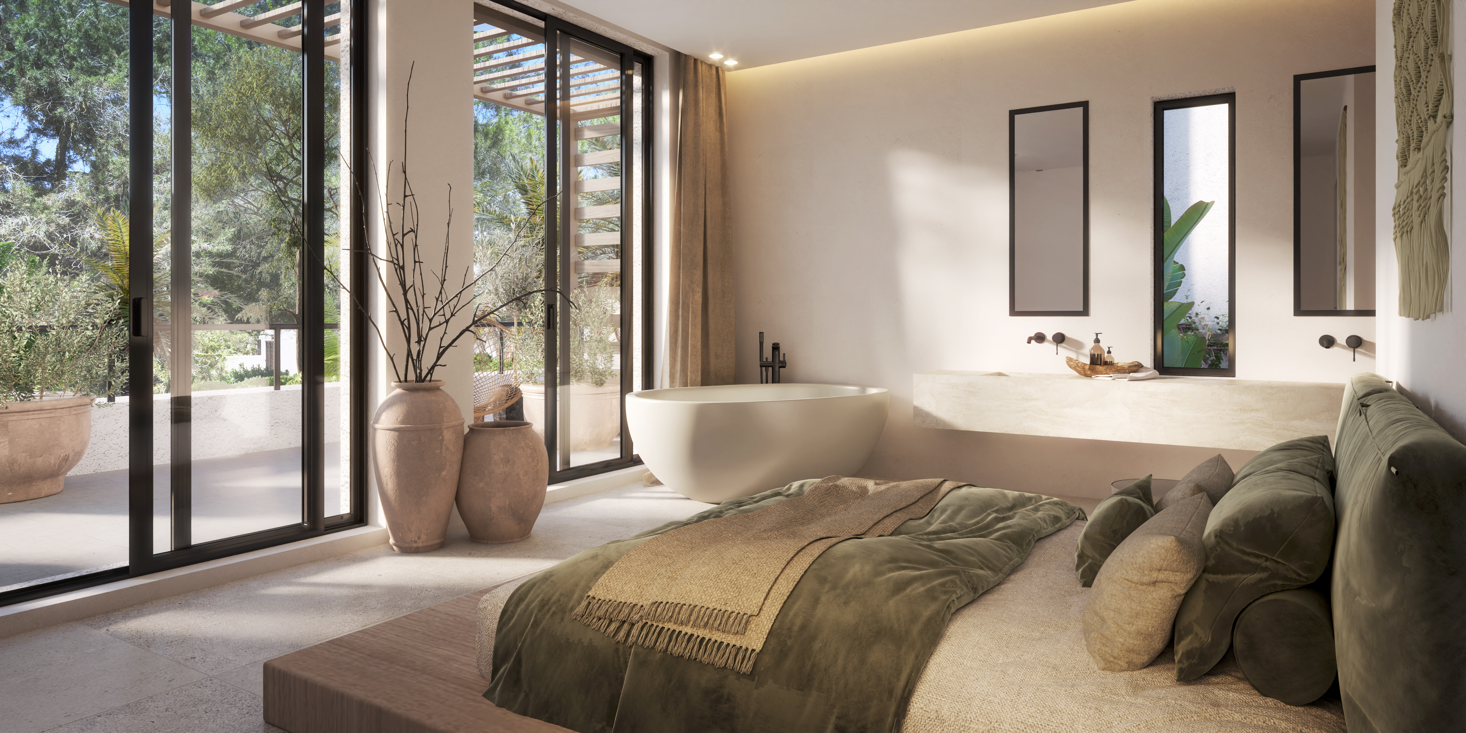 Resa Estates plot 1can Furnet renders modern villa Ibiza 1 bedroom.jpg